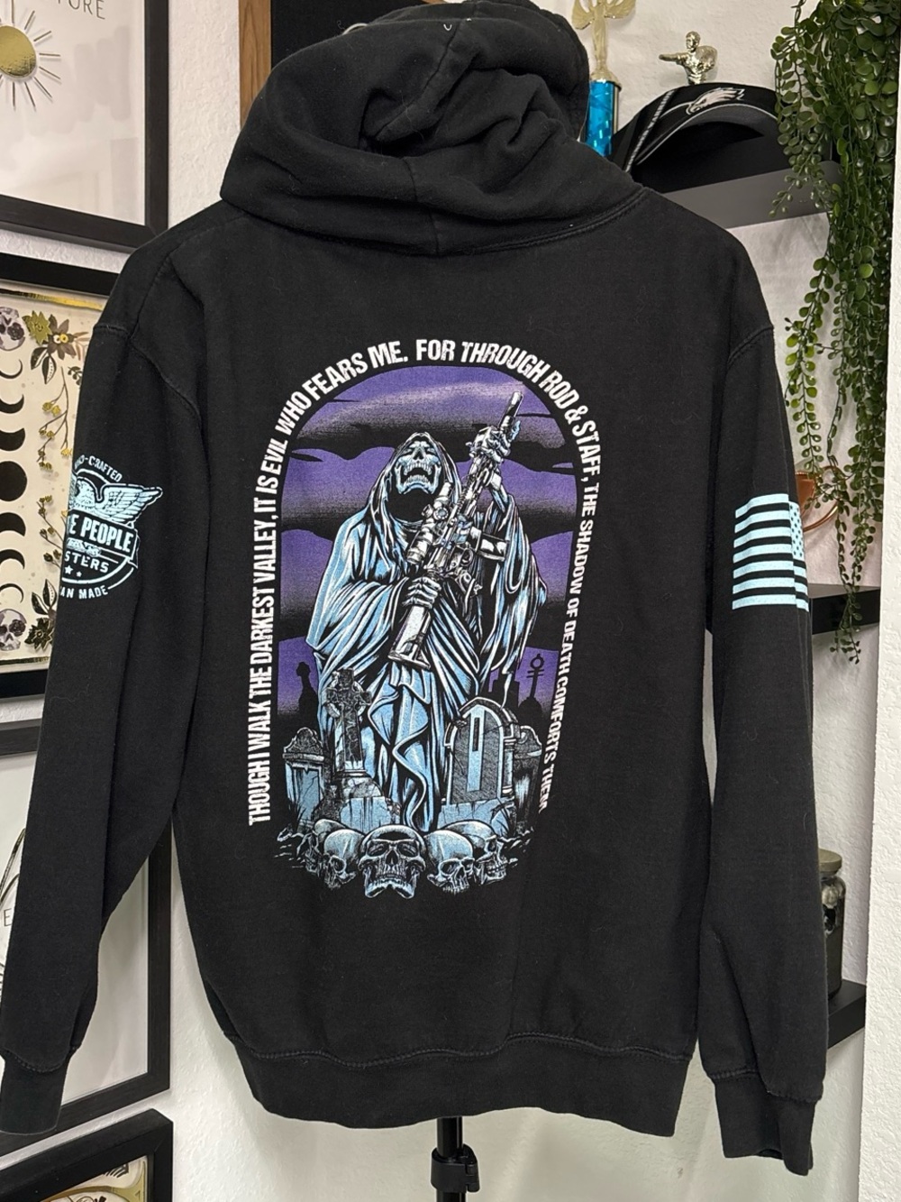 We The People Holsters Grim Reaper Shadow of Death Graphic Hoodie Black Medium